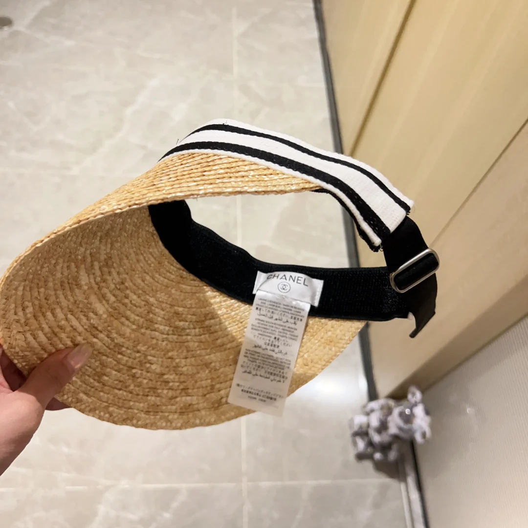 Новинка сезона весна/лето 2023 от Chanel - Соломенная шляпа с открытой шириной - Солнцезащитная шляпа - Белая