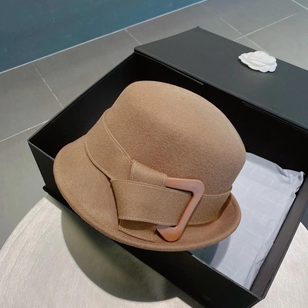 Chanel - Шерстяная панама - Абрикосовый цвет