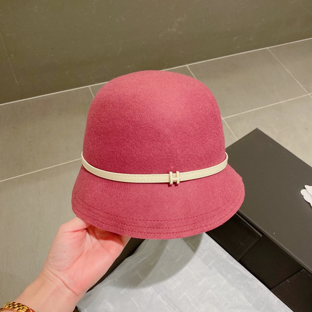 Шерстяная шляпа Hermes - розовая