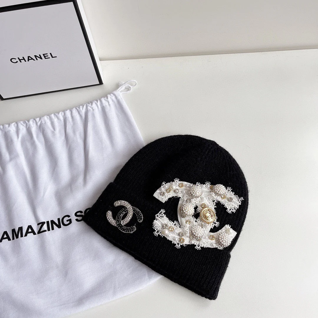Chanel - Вязаная шапка - Черная