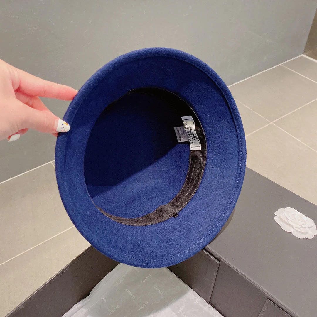 Шерстяная шляпа Hermes - синяя