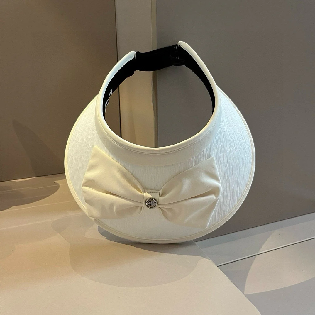 Miu Miu - Солнцезащитная шляпа с бабочкой - Белая