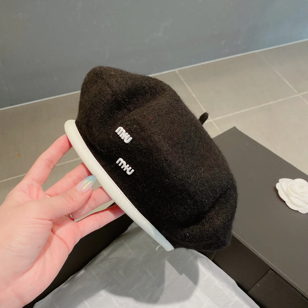 Шерстяной берет Miu Miu - Черный - 1