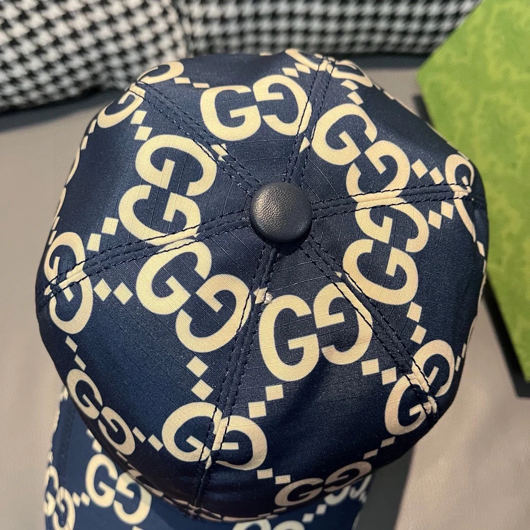 Gucci - Новая бейсболка из парусины с двойной буквой G - Темно-синяя