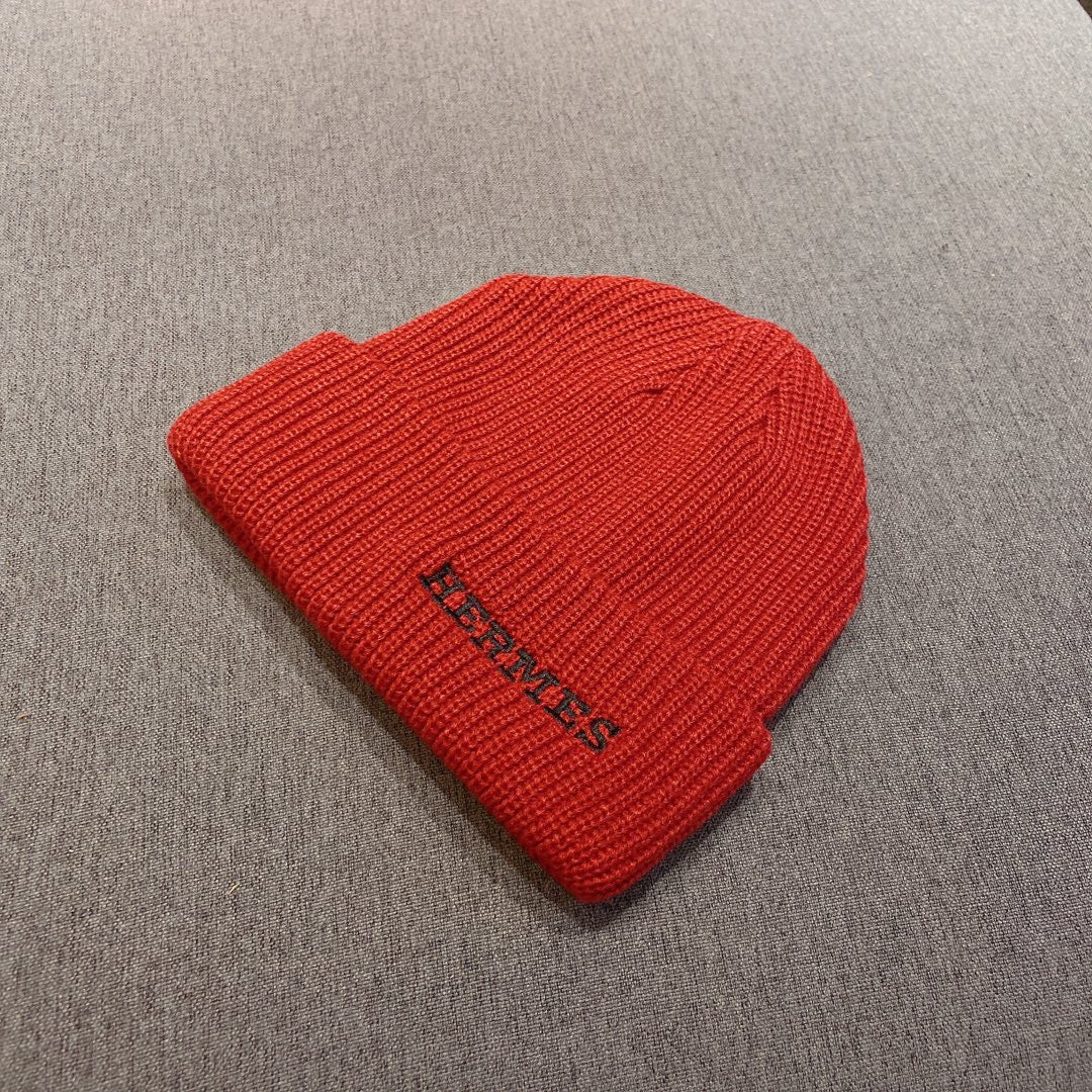 Hermes - Вязаная шапка-бини - Унисекс - Красная