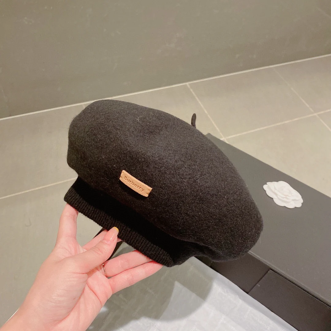 Шерстяной берет Burberry - черный - 1