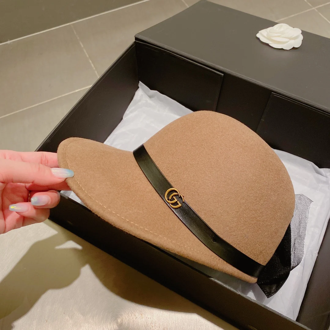 Шерстяная бейсболка Gucci — коричневая