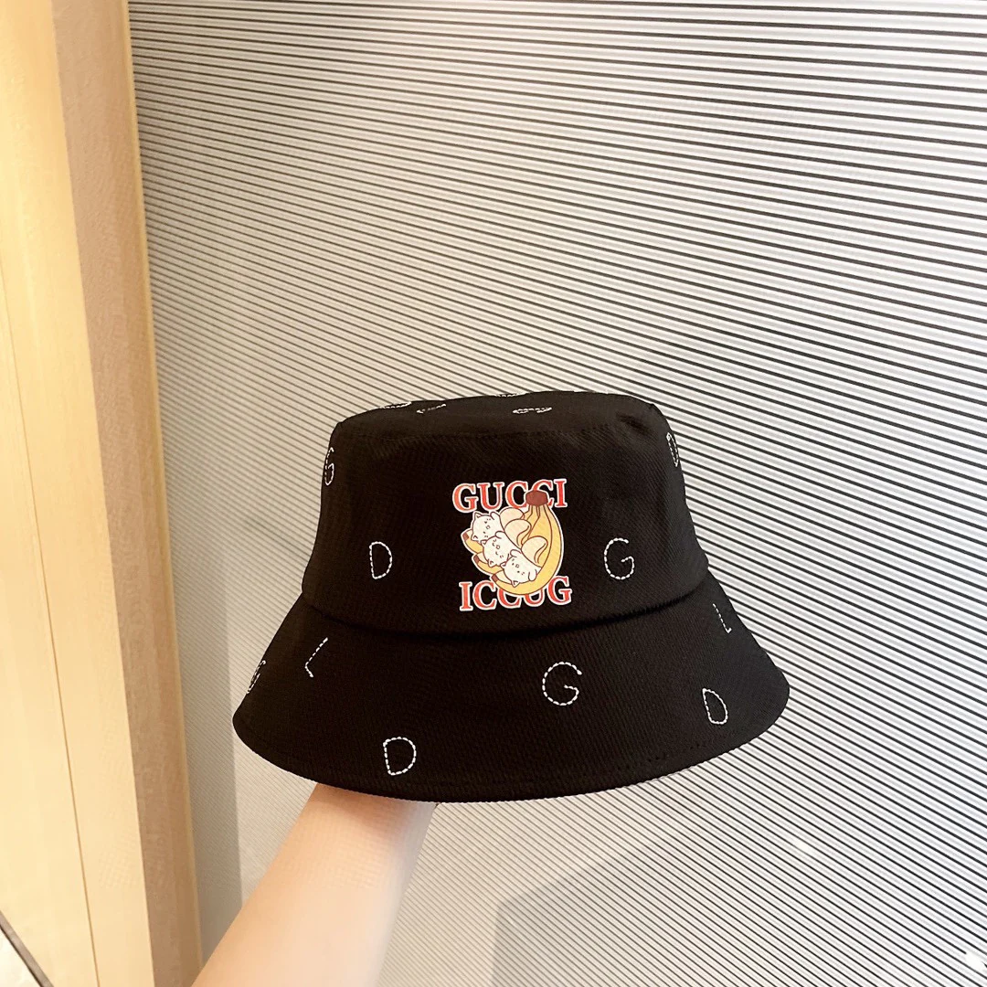 Gucci - Новая рыбацкая шляпа с вышитым котом