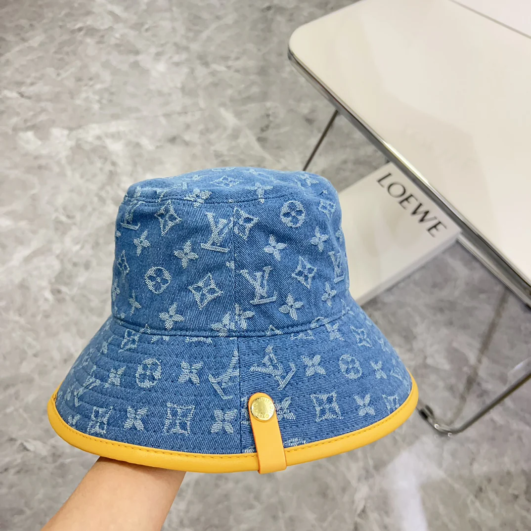 Новая джинсовая панама LV 2024 с кожаной отделкой