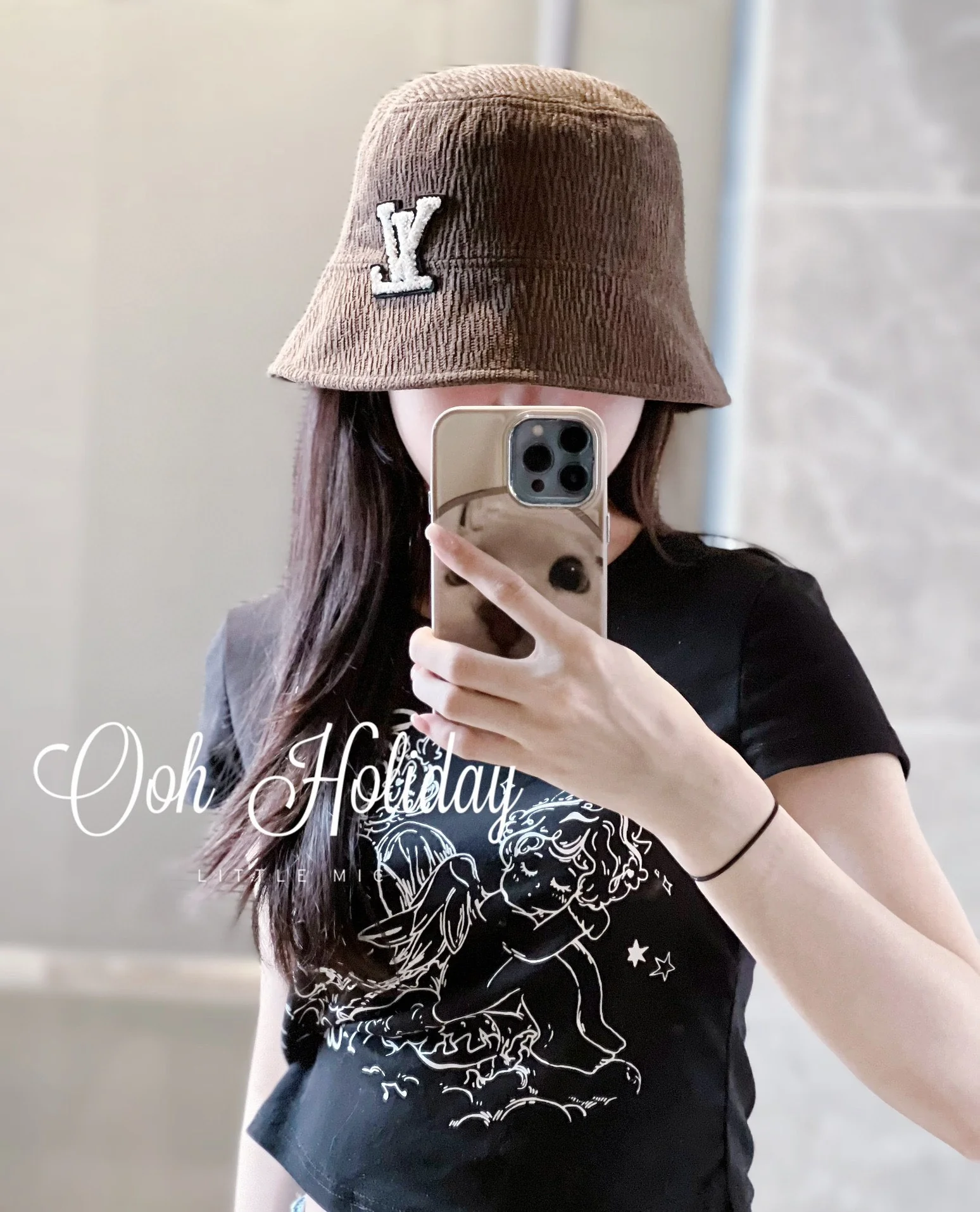 Новая вельветовая панама LV 2023 года - Кофейный цвет