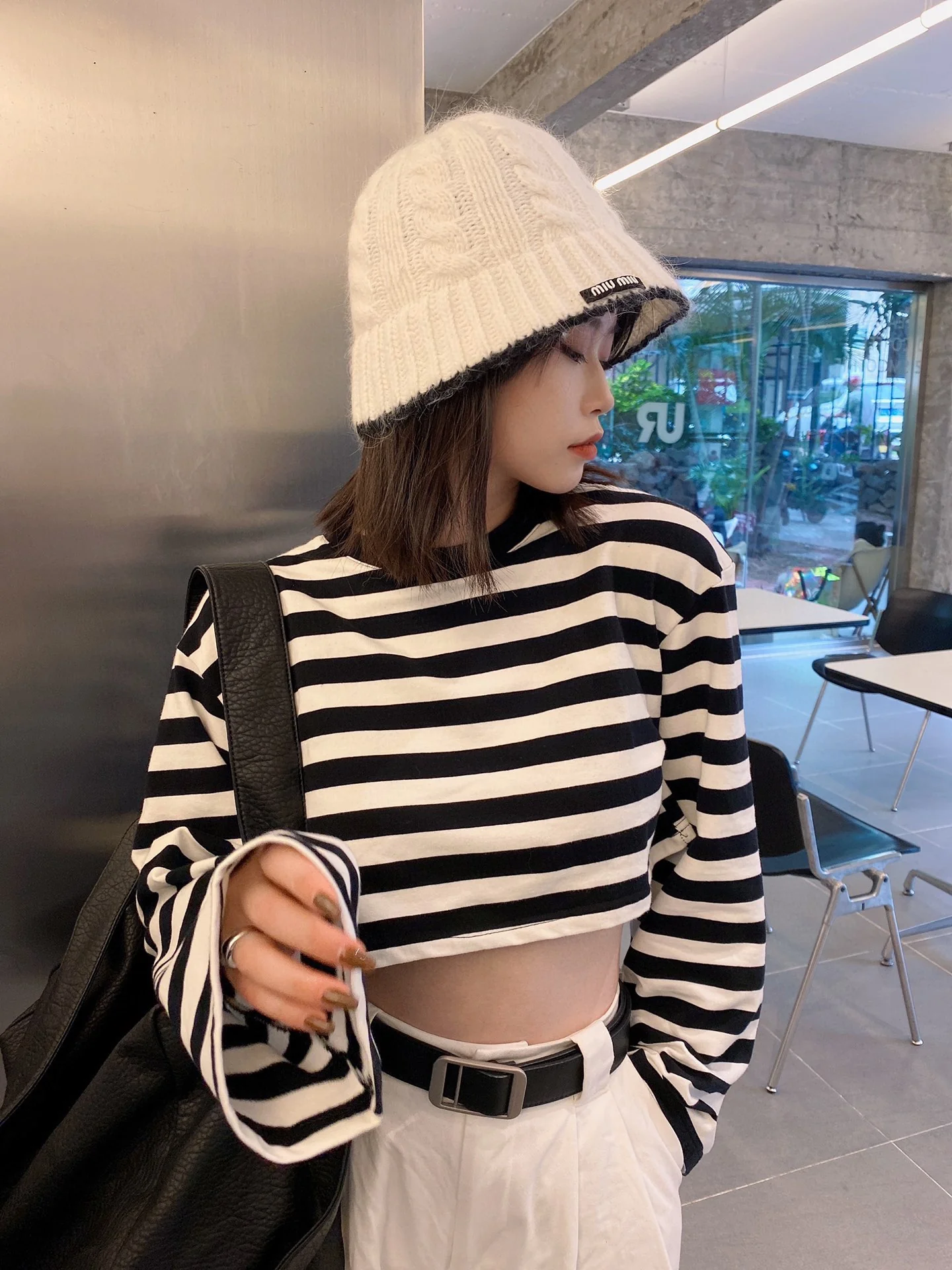 Miu Miu - Шерстяная рыбацкая шляпа - Белая