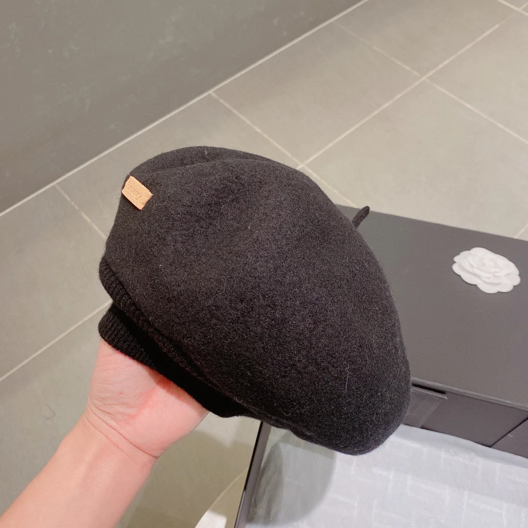 Шерстяной берет Burberry - черный - 1