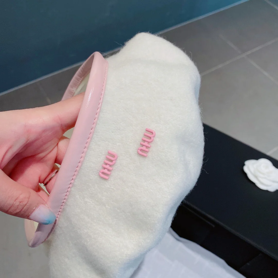 Шерстяной берет Miu Miu - белый - 1