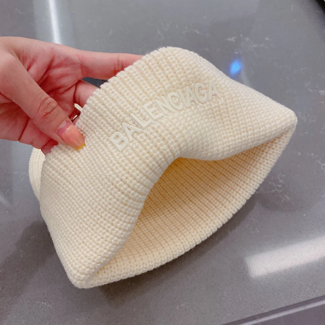 Balenciaga - Вязаная шапка-бини - Унисекс - Белая