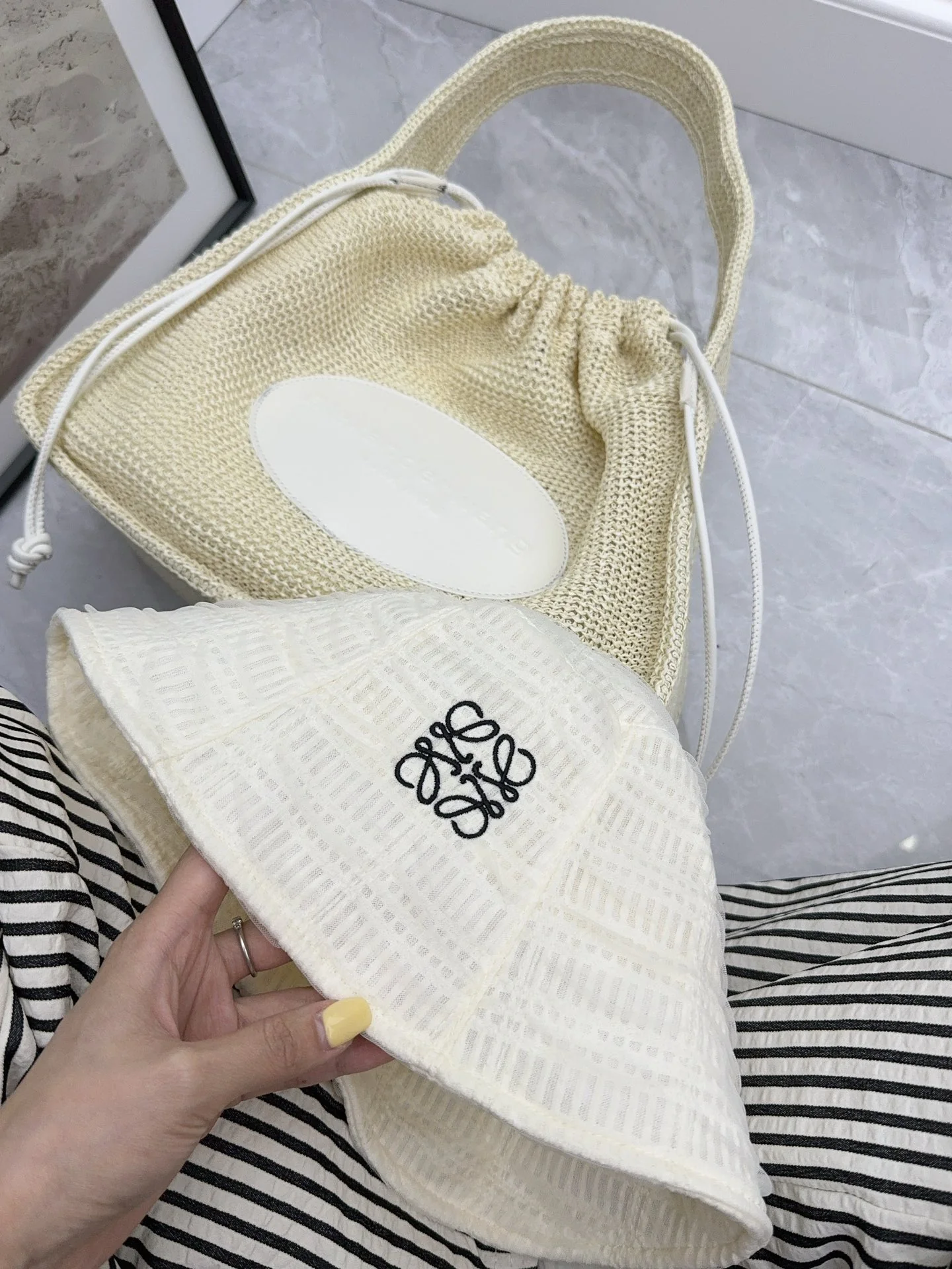 LOEWE - Рыбацкая шляпа с сетчатой ??вышивкой