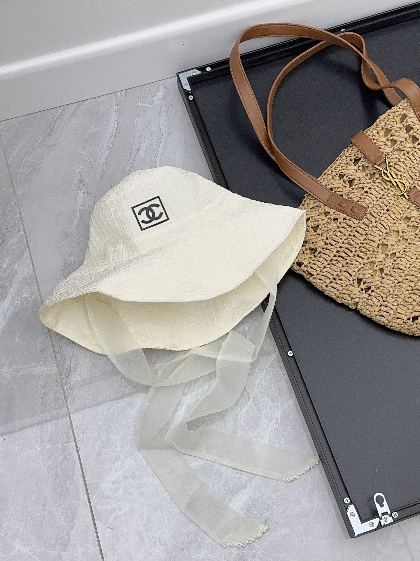 Chanel - Новая летняя милая рыбацкая шляпа с лентами