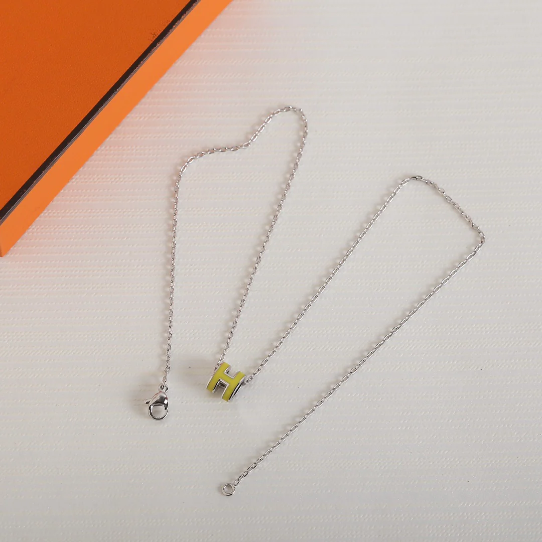 Hermes - Новое эмалированное колье H-образной формы 005