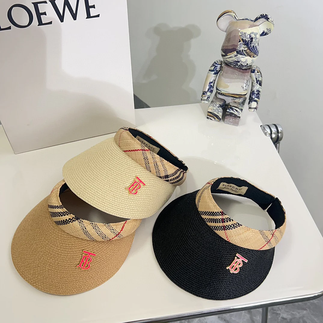 Новинка лета 2024 от Burberry - Классическая клетчатая солнцезащитная шляпа - Черная