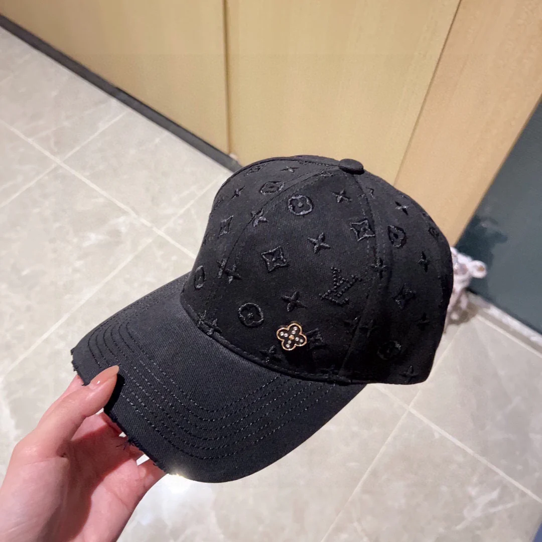 Новая бейсболка LV 2023 с вышитой монограммой, черная.