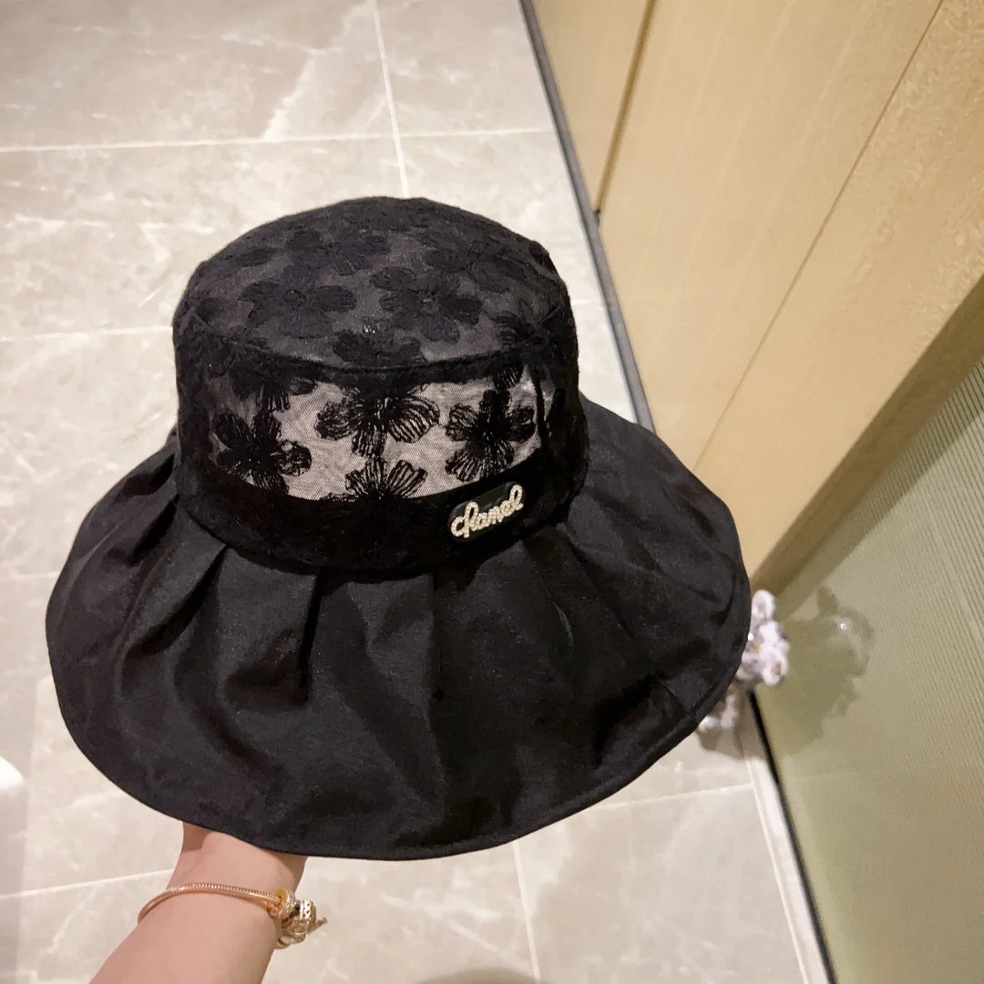 Новинка сезона весна/лето 2023 от Chanel - Кружевная рыбацкая шляпа - Черная