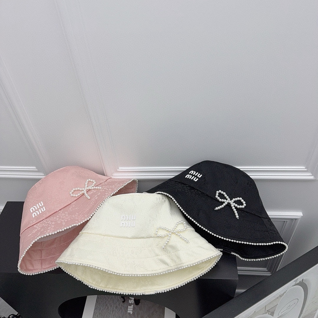 Miu Miu - Новая прочная рыбацкая шляпа с жемчужным принтом