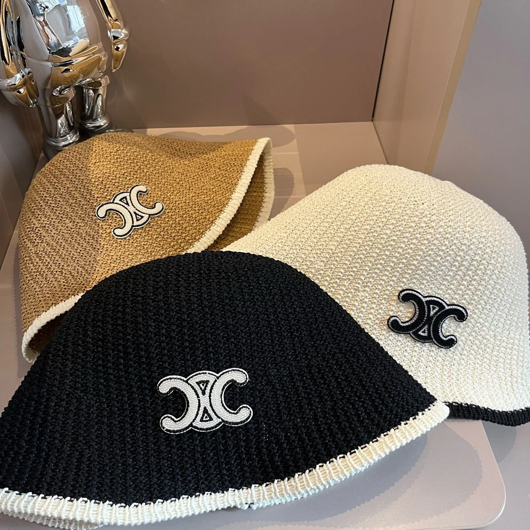 Celine - Новая модная вязаная панама - белая