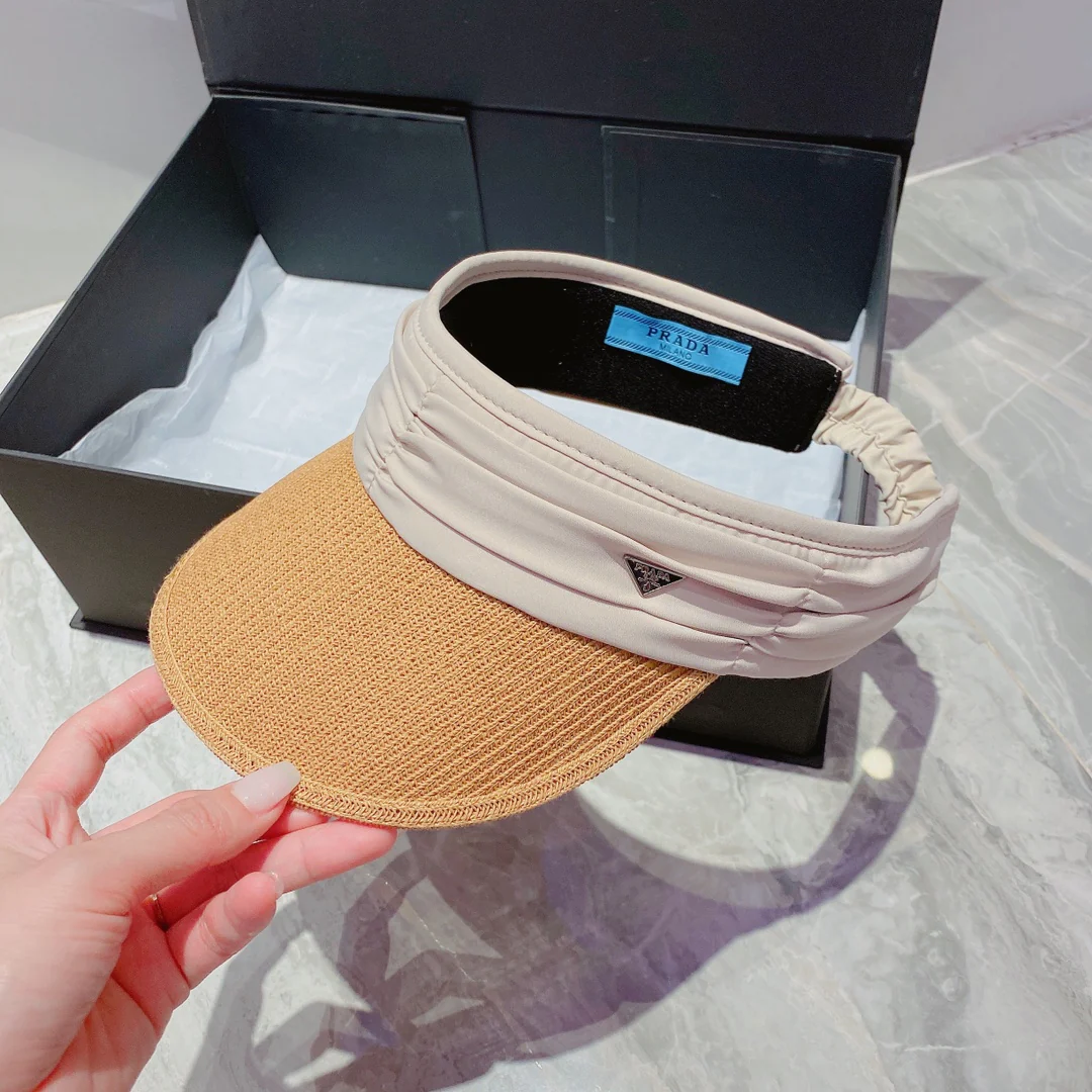 Prada - Соломенная шляпа от солнца в виде повязки на голову