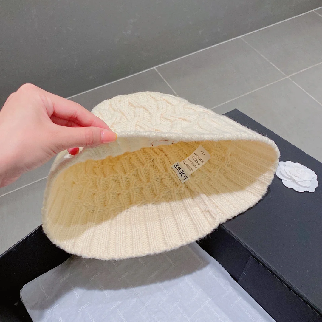 Lolway - Вязаная рыбацкая шапка - Белая - 1