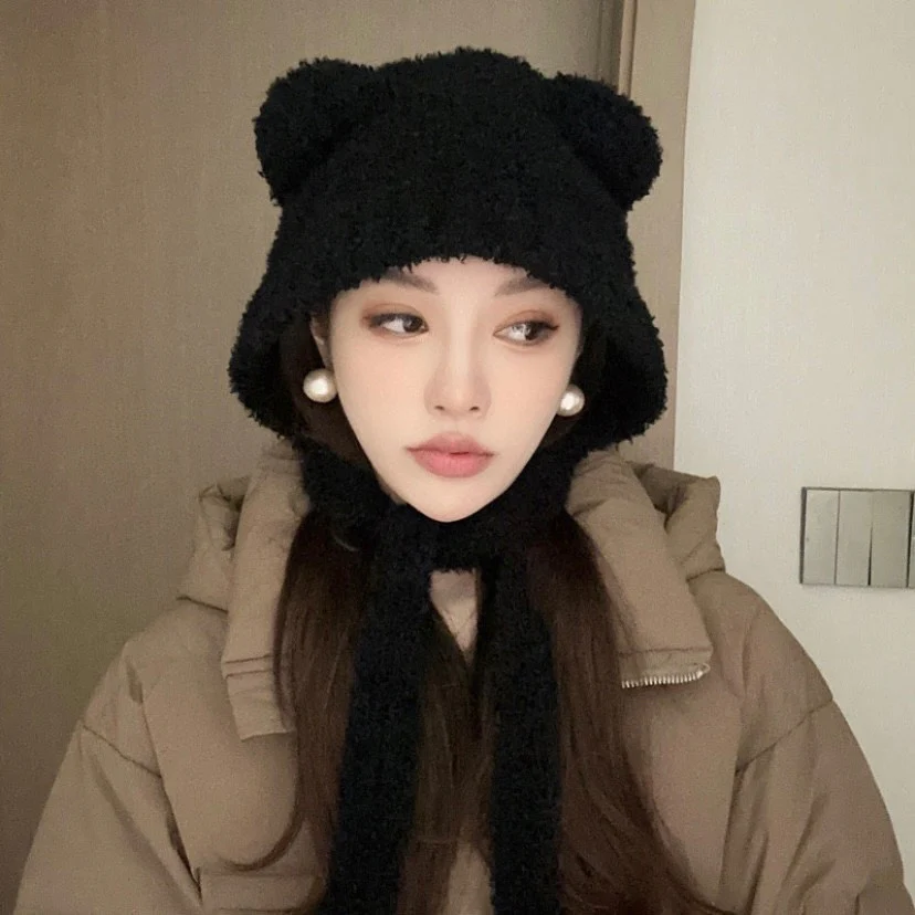 Dior - Новая плюшевая шапка сезона осень/зима - Черная