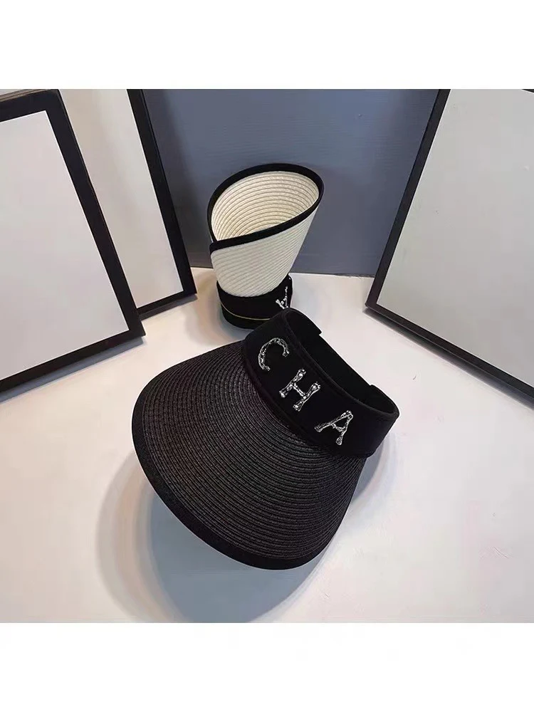 Chanel - Складной соломенный плетеный козырек - 3 цвета