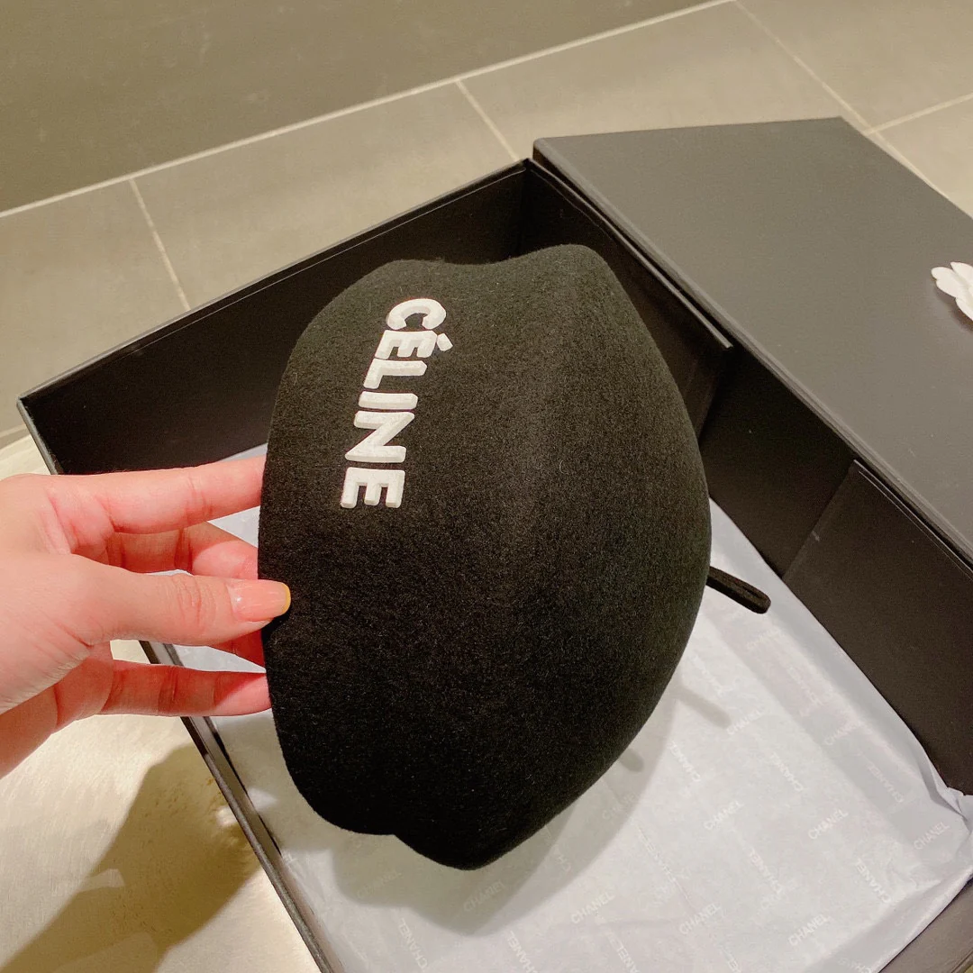 Celine - Шерстяной берет - Черный