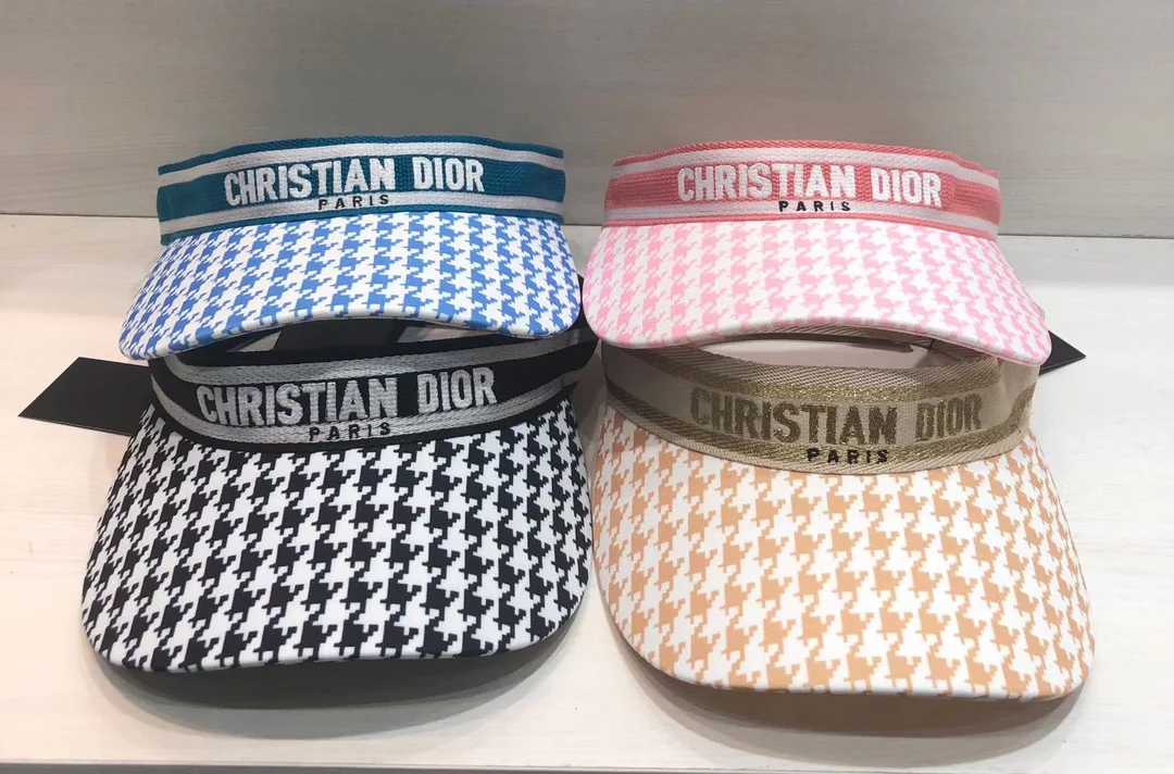 Новая солнцезащитная шляпа Dior 2022 года с козырьком и узором ?гусиная лапка?.