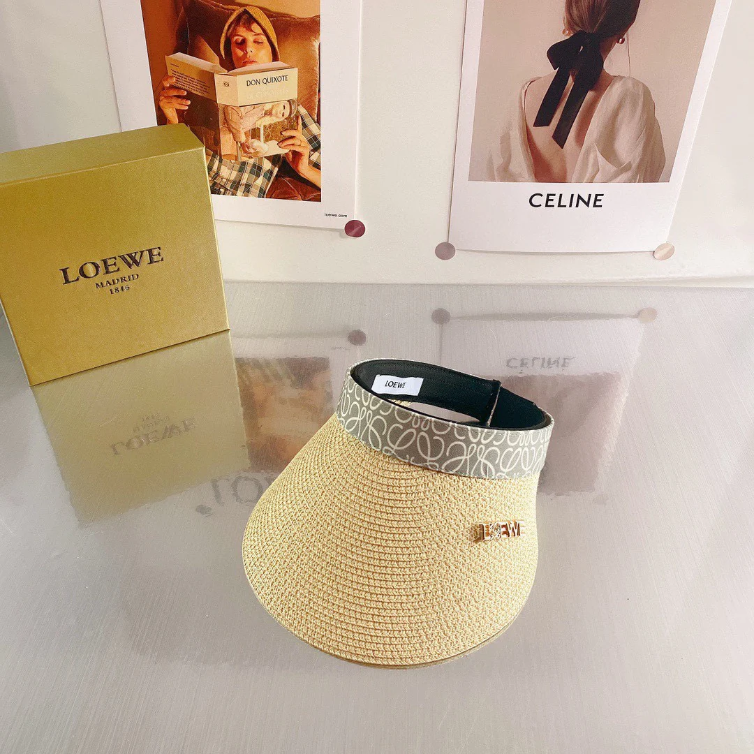 Lolwei - Соломенная шляпа-повязка на голову с монограммой, выполненная в стиле пэчворк, из плетеной соломы - 4 цвета - 2 шт.