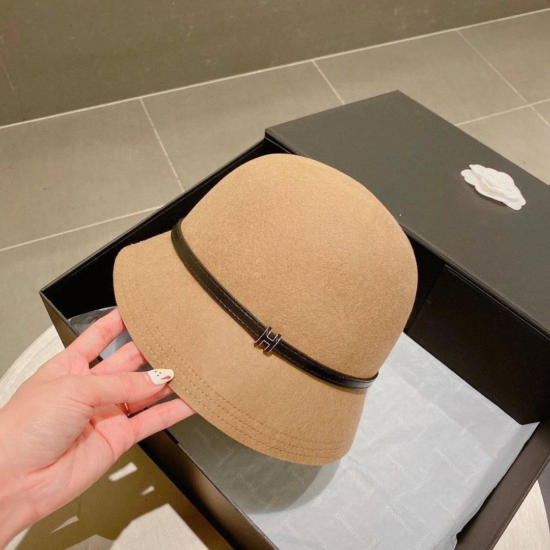 Шерстяная шляпа Hermes - абрикосового цвета - 2