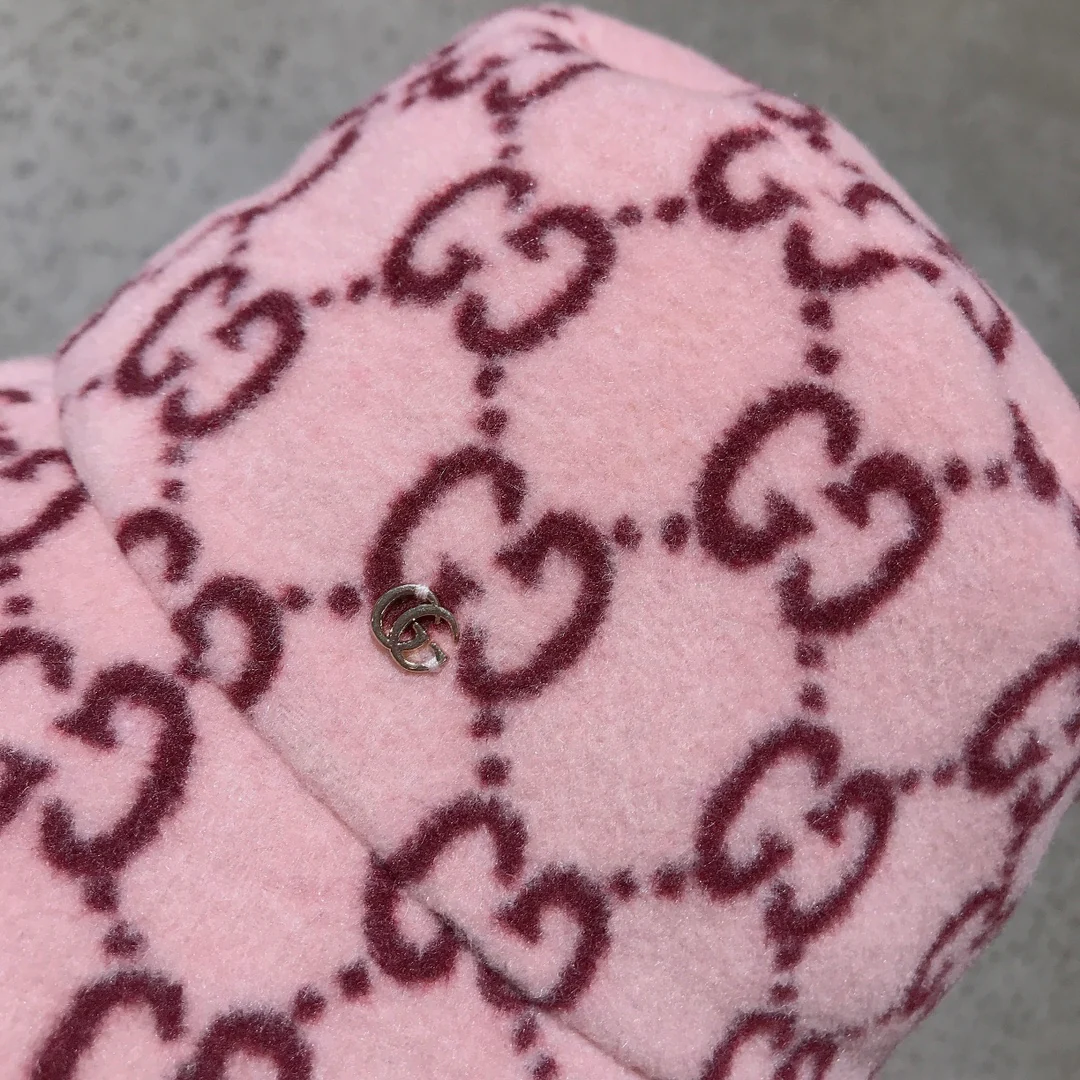 Шерстяная панама Gucci с монограммой - розовая