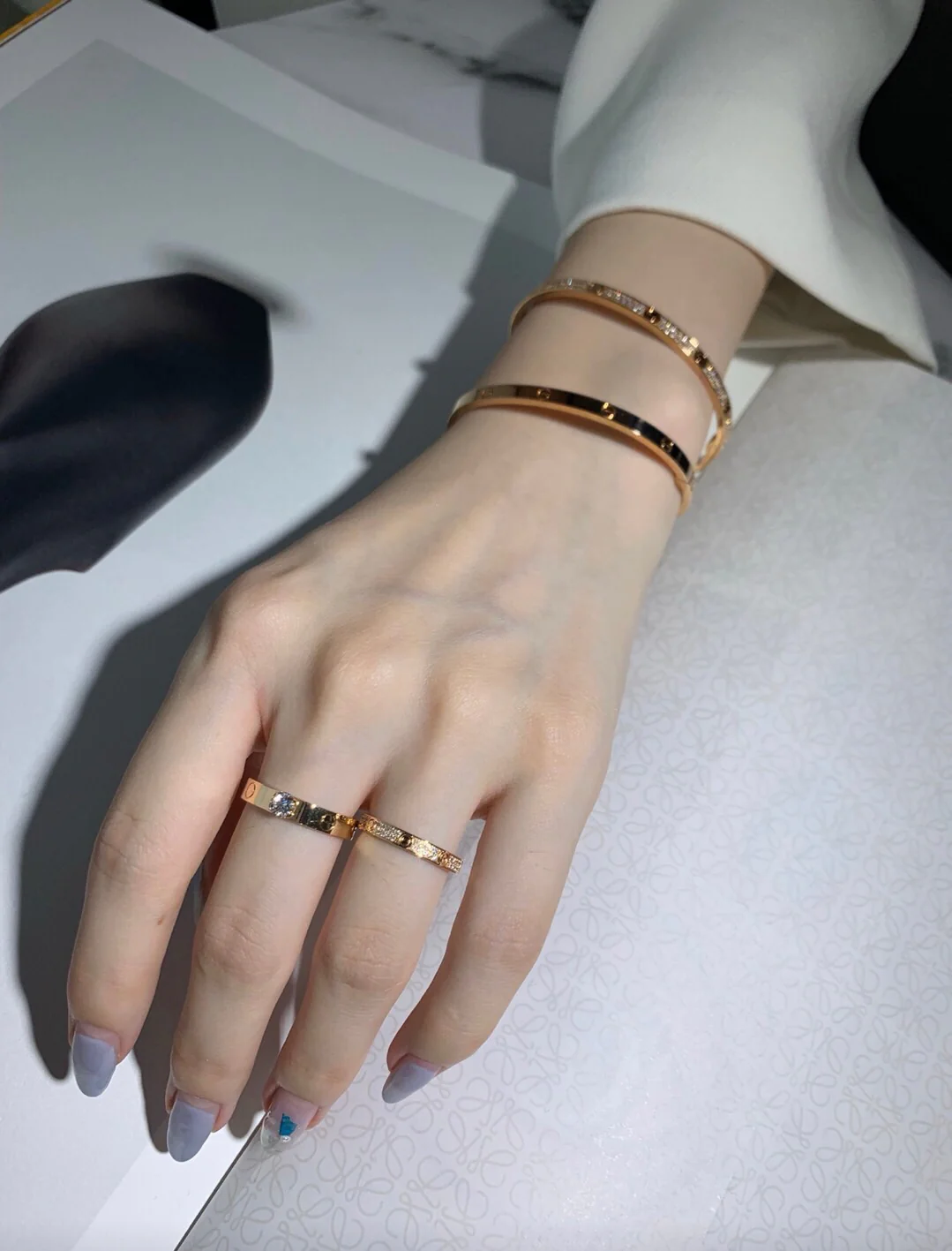 Кольцо Cartier Love Solitaire — розовое и белое золото