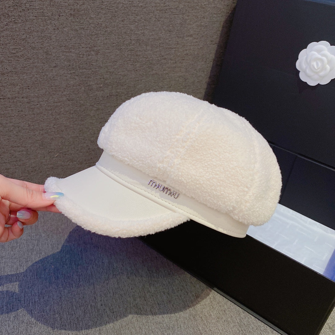 Берет Miu Miu из овечьей шерсти - белый