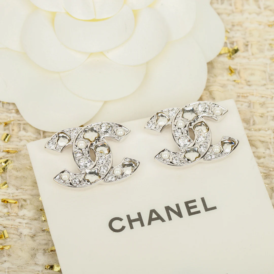 Клипсовые серьги - Chanel - 25 пенсов - Сердце, пятиконечная звезда, двойная буква С - Золото - Серебро