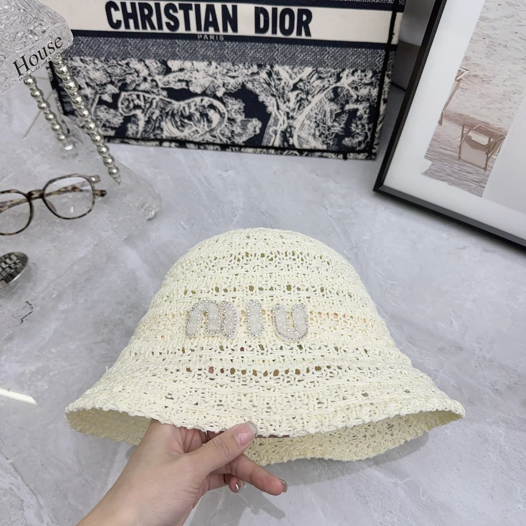 Miu Miu - Ажурная плетеная шляпа от солнца