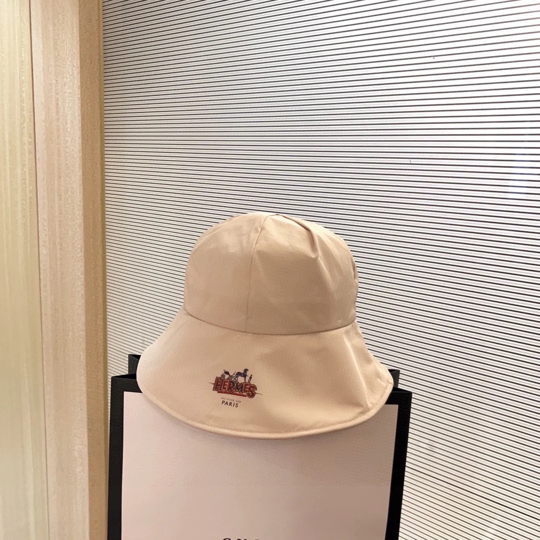 Новинка сезона весна/лето 2023 от Hermes - Водонепроницаемая рыбацкая шляпа Dome - Цвет: белый