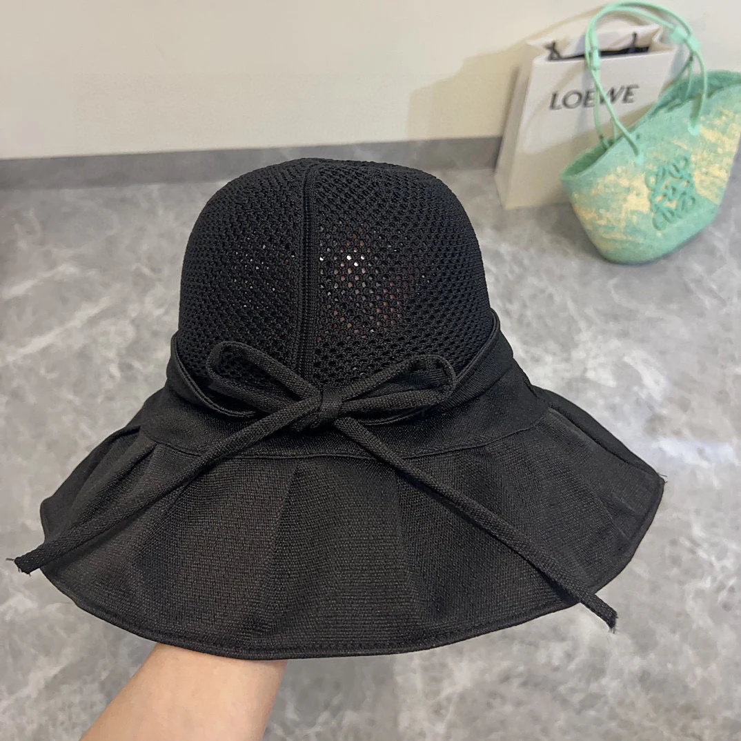 Панама Celine с широкими полями, лоскутное шитье, коллекция весна/лето 2024, черная.