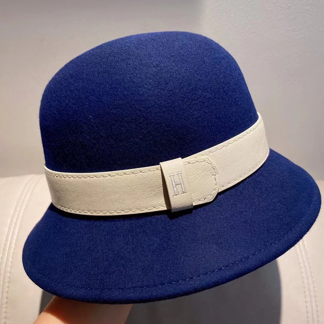 Шерстяная панама с вышивкой Hermes-h