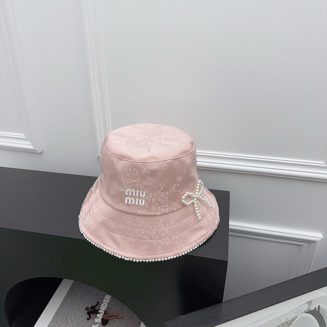 Miu Miu - Новая прочная рыбацкая шляпа с жемчужным принтом