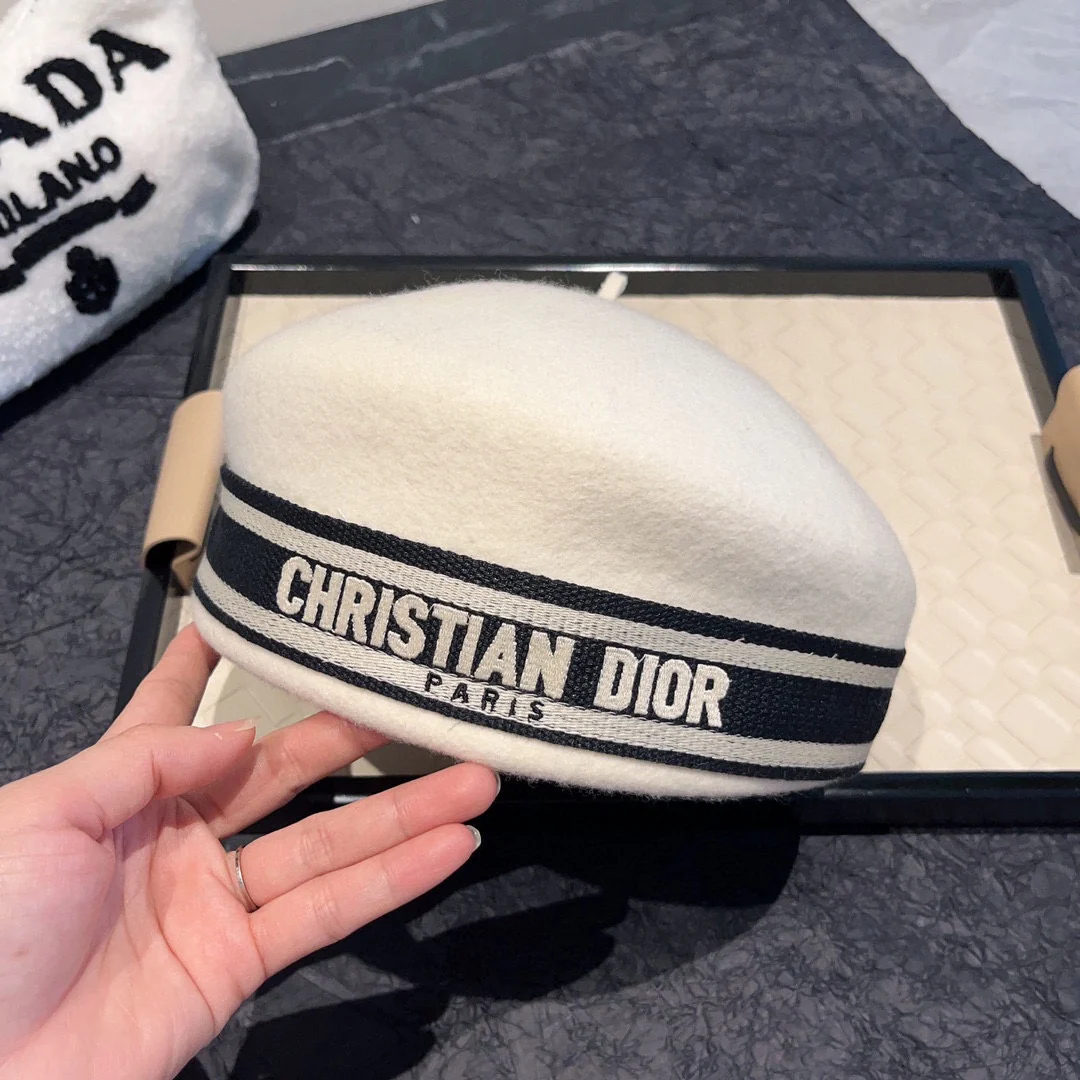Dior - Новый берет из чистой шерсти - Белый