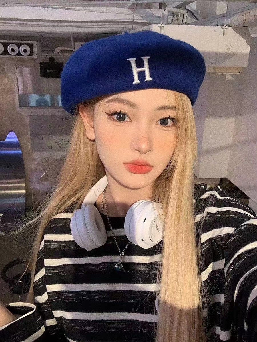 Шерстяной берет Hermes - синий