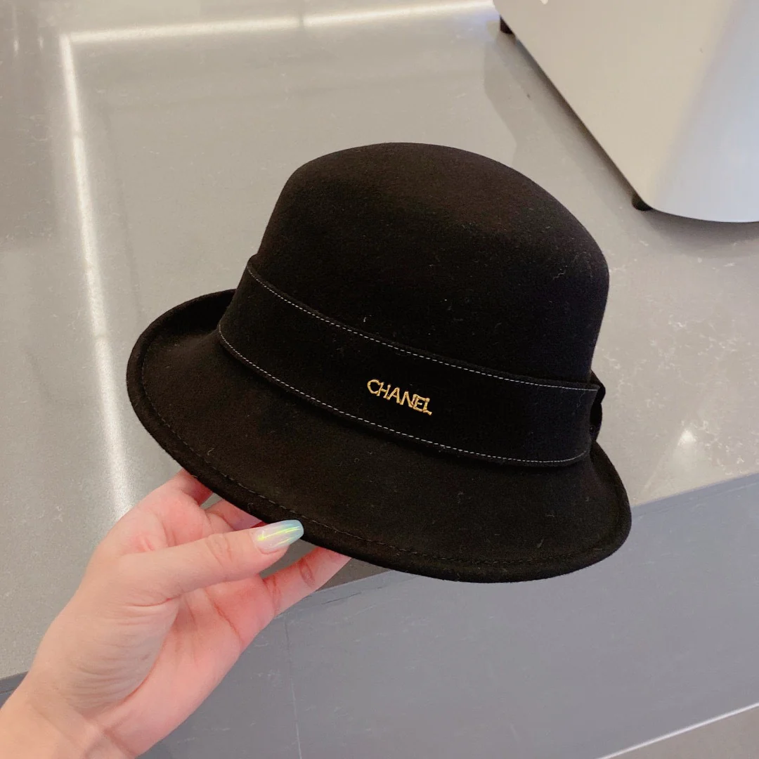 Chanel - Шерстяная панама - Черная - 1