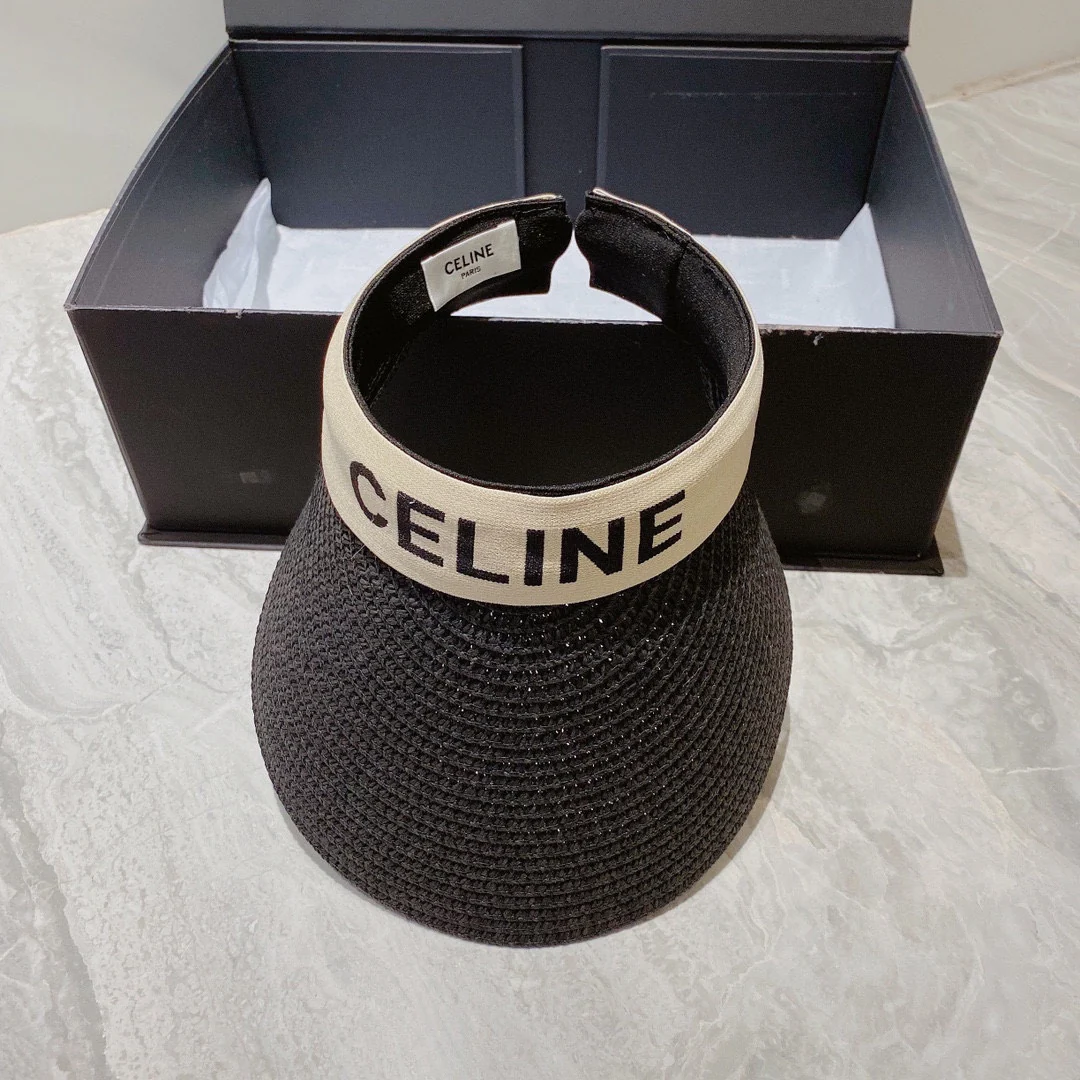 Соломенная шляпа Celine с открытым верхом