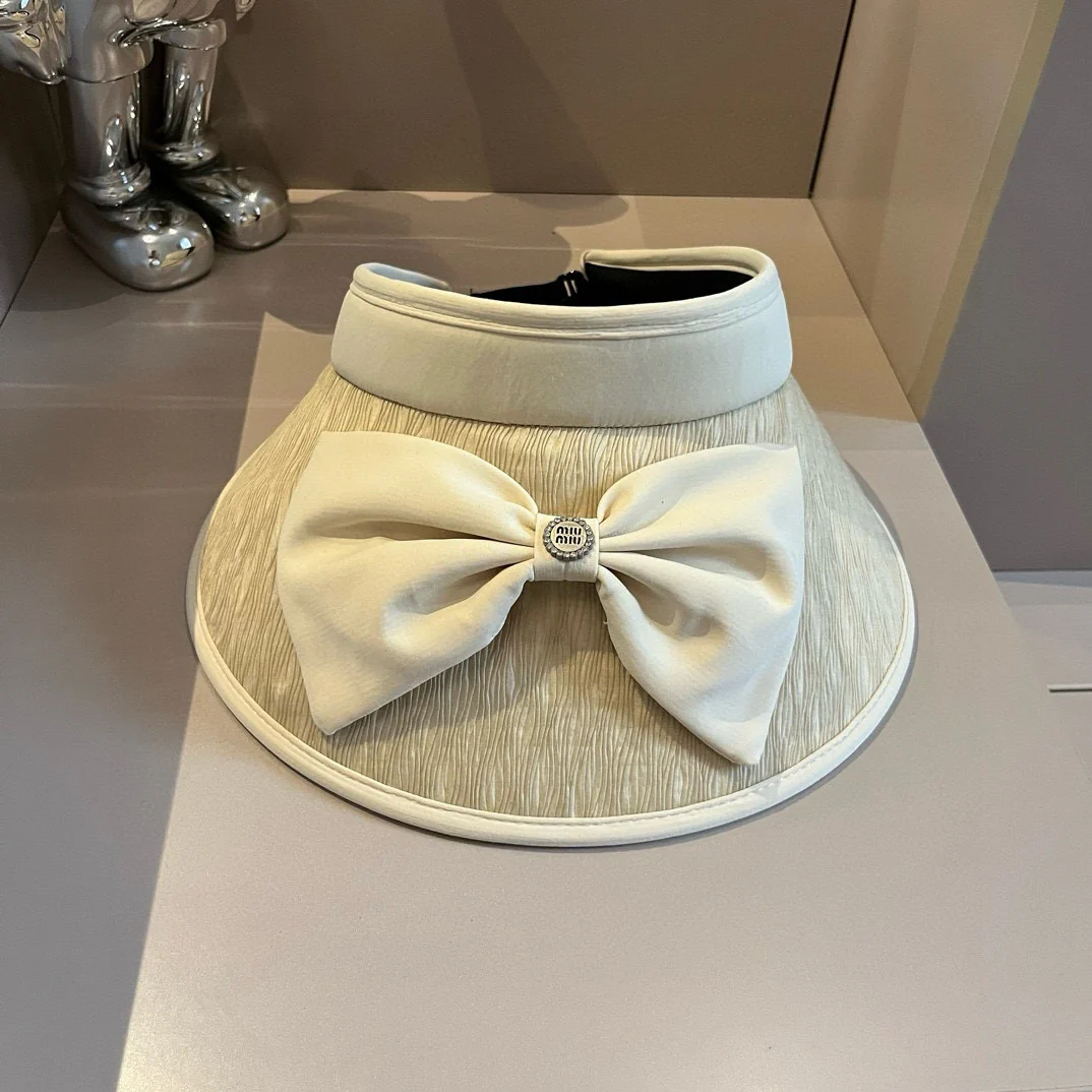 Miu Miu - Солнцезащитная шляпа с бабочкой - Коричневая