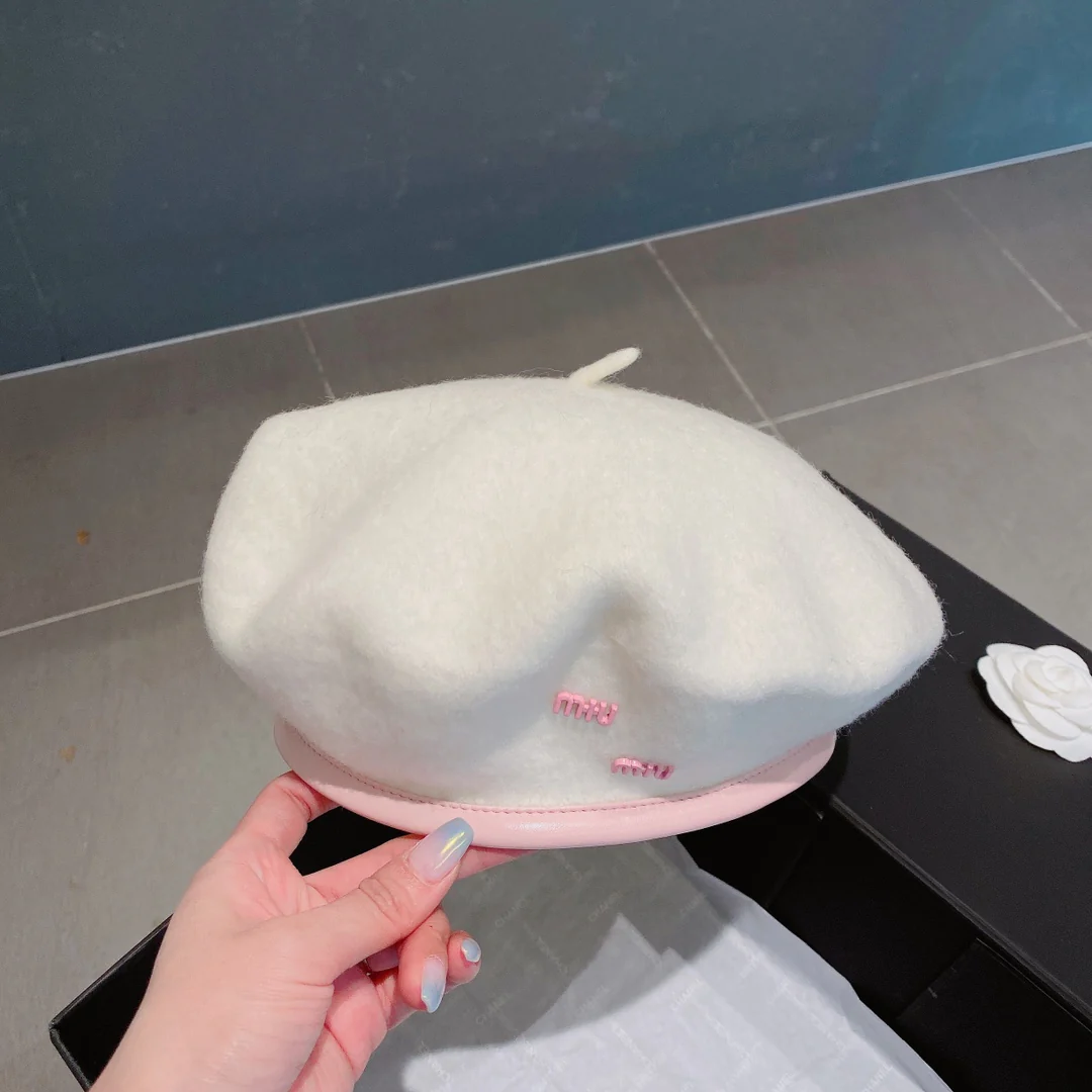 Шерстяной берет Miu Miu - белый - 1