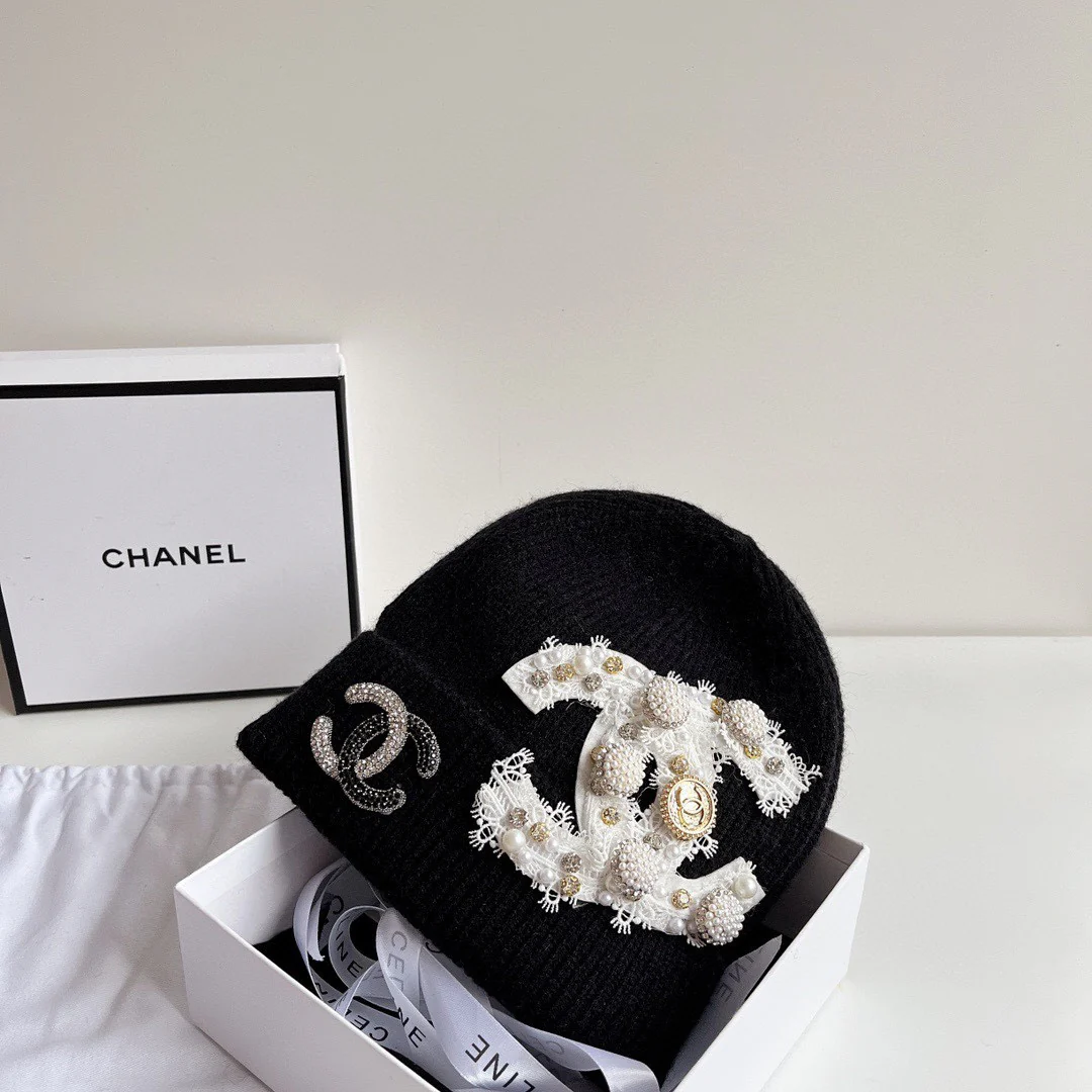 Chanel - Вязаная шапка - Черная